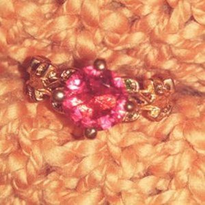 Rose Gold Red Stoned Ring